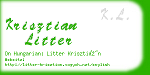 krisztian litter business card